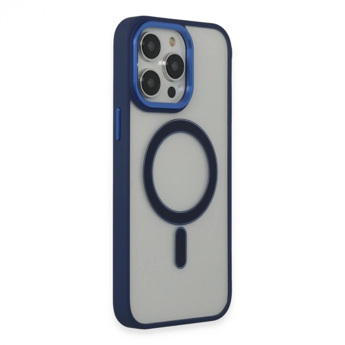 Apple İphone 15 Pro Max Kılıf Room Magneticsafe Silikon - Lacivert