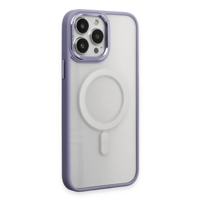 Apple İphone 15 Pro Max Kılıf Room Magneticsafe Silikon - Lila