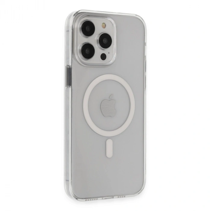 Apple İphone 15 Pro Max Kılıf Tron Şeffaf Magsafe Kapak - Şeffaf