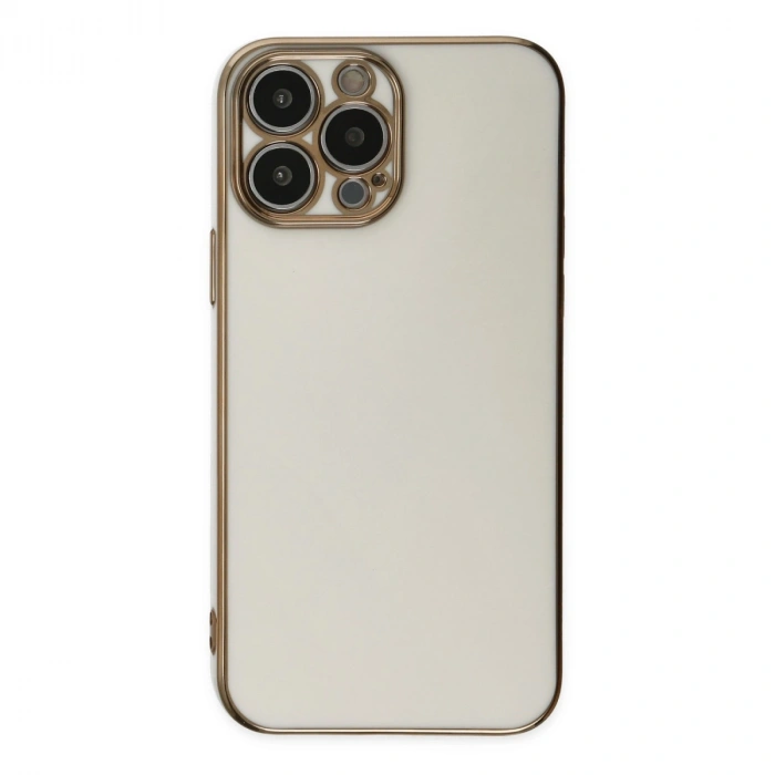 Apple İphone 15 Pro Max Kılıf Volet Silikon - Beyaz