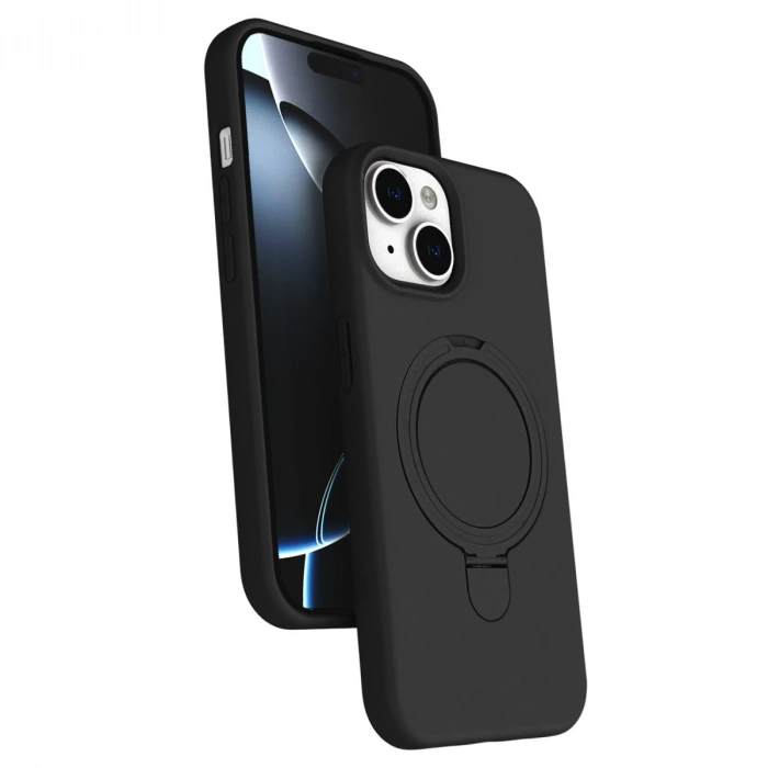 Apple İphone 15 Regal Magsafe Standlı Kapak - Siyah