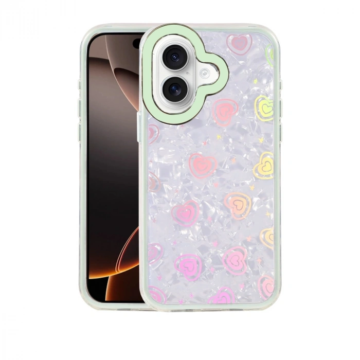 Apple İphone 16 Lumi Desenli Kapak - Yeşil