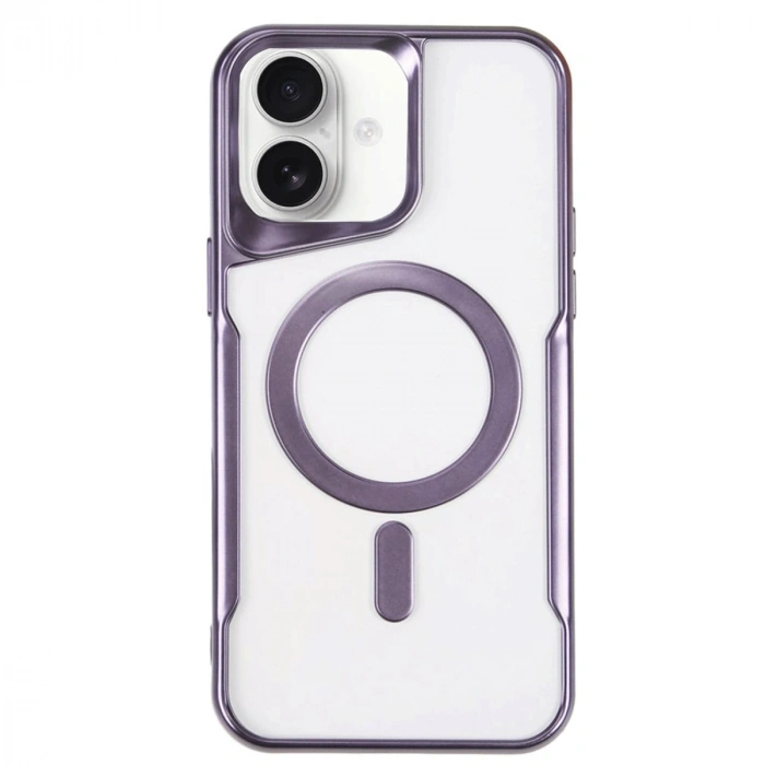 Apple İphone 16 Plus Kılıf Boyi Magsafe Silikon Kapak - Derin Mor