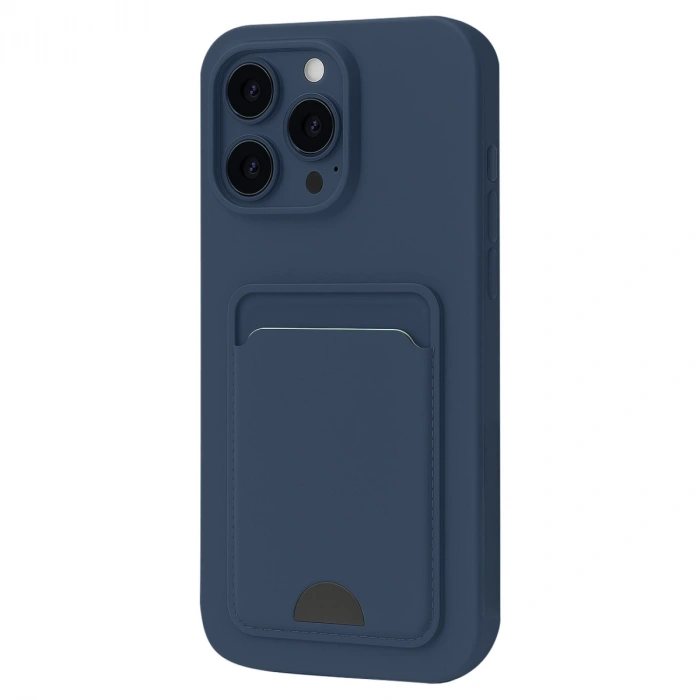 Apple İphone 16 Plus Kılıf Kelvin Kartvizitli Silikon - Lacivert