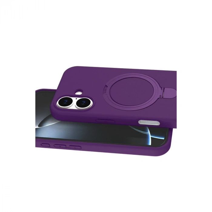 Apple İphone 16 Plus Regal Magsafe Standlı Kapak - Derin Mor