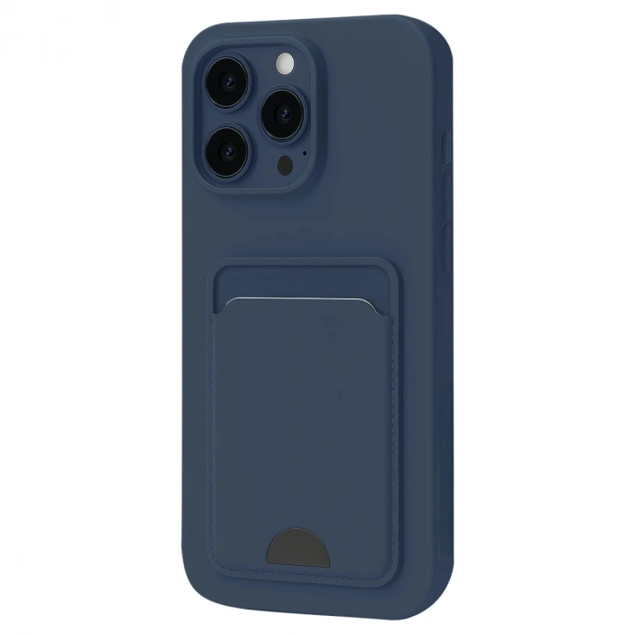 Apple İphone 16 Pro Kılıf Kelvin Kartvizitli Silikon - Lacivert
