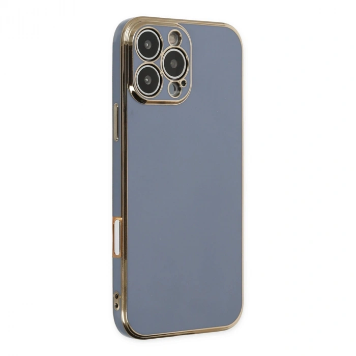Apple İphone 16 Pro Max Kılıf Volet Silikon - Mavi
