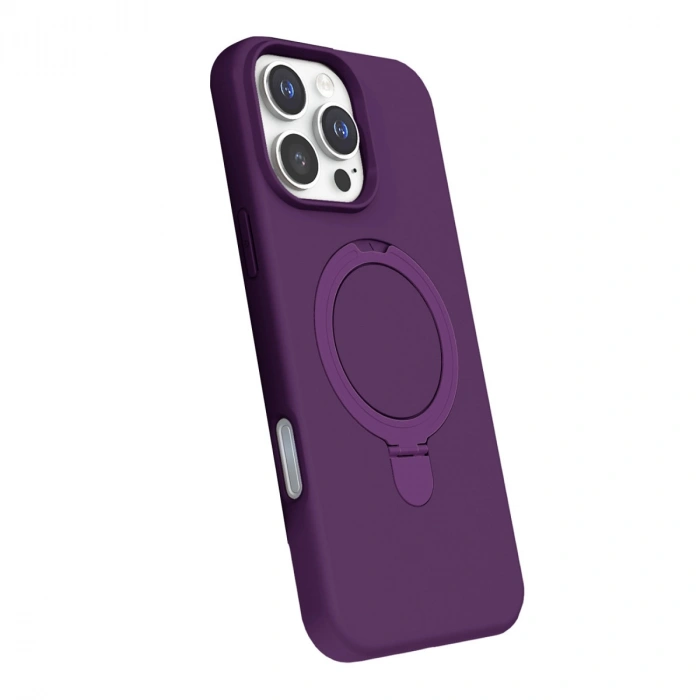 Apple İphone 16 Pro Regal Magsafe Standlı Kapak - Derin Mor