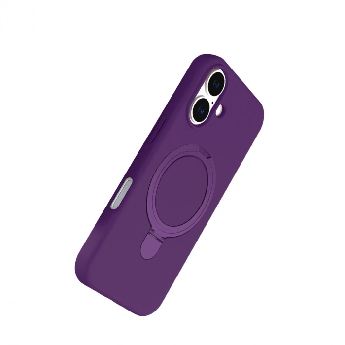 Apple İphone 16 Regal Magsafe Standlı Kapak - Derin Mor