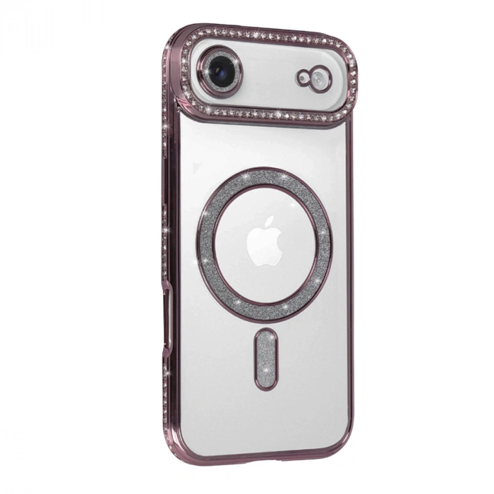 Apple İphone 17 Air Joke Simli Magneticsafe Kılıf - Pembe