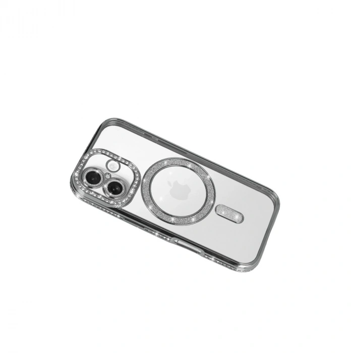 Apple İphone 17 Joke Simli Magneticsafe Kılıf - Gümüş