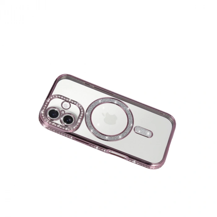 Apple İphone 17 Joke Simli Magneticsafe Kılıf - Pembe