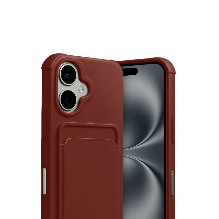 Apple İphone 17 Kelvin Kartvizitli Silikon - Bordo