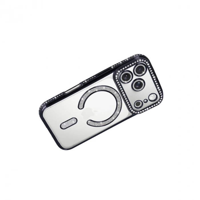 Apple İphone 17 Pro Max Joke Simli Magneticsafe Kılıf - Siyah