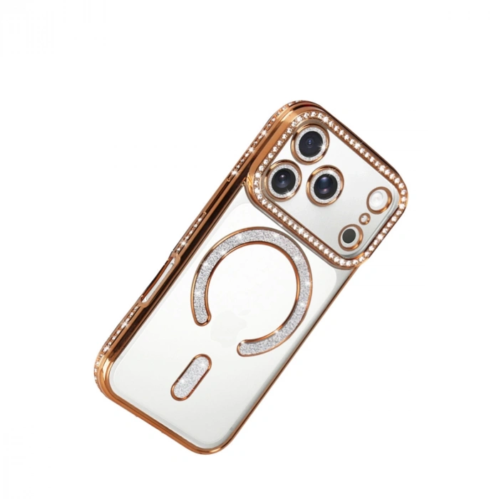 Apple İphone 17 Pro Max Joke Simli Magneticsafe Kılıf - Turuncu