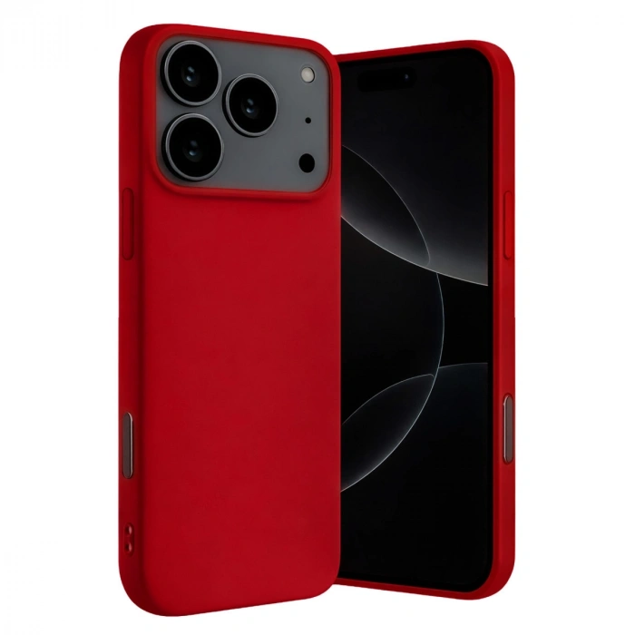 Apple İphone 17 Pro Max Nano İçi Kadife Silikon - Kırmızı