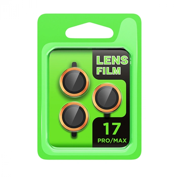 Apple İphone 17 Pro Raze Metal Kamera Lens - Turuncu