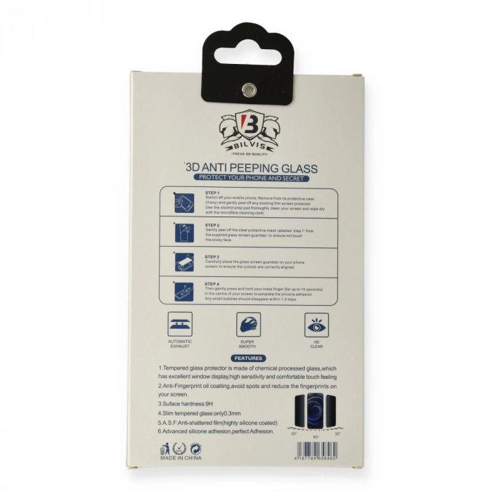 Apple İphone 7 Plus Bilvis Hayalet Cam Ekran Koruyucu - Siyah