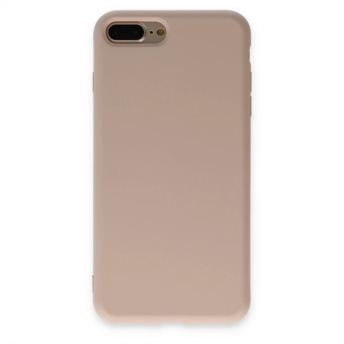 Apple İphone 7 Plus Kılıf Nano İçi Kadife Silikon - Pudra