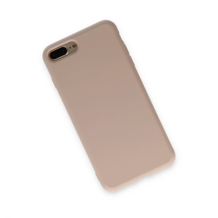Apple İphone 7 Plus Kılıf Nano İçi Kadife Silikon - Pudra