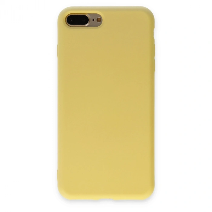 Apple İphone 7 Plus Kılıf Nano İçi Kadife Silikon - Sarı