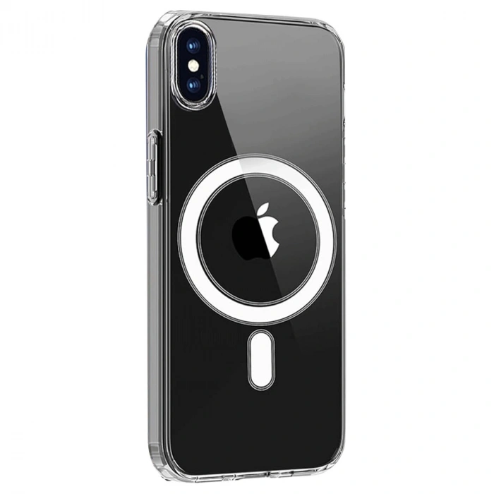 Apple İphone X Kılıf Magneticsafe Şeffaf Silikon - Şeffaf