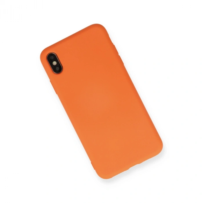 Apple İphone X Kılıf Nano İçi Kadife Silikon - Turuncu