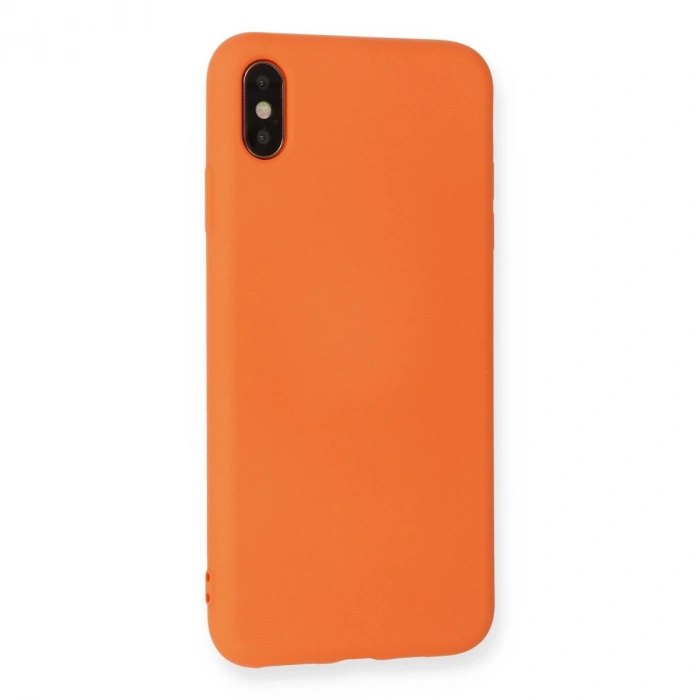 Apple İphone X Kılıf Nano İçi Kadife Silikon - Turuncu