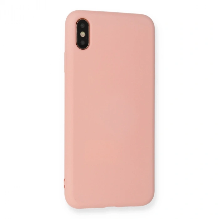 Apple İphone Xs Max Kılıf Nano İçi Kadife Silikon - Pudra