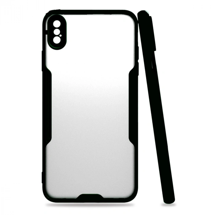 Apple İphone Xs Max Kılıf Platin Silikon - Siyah