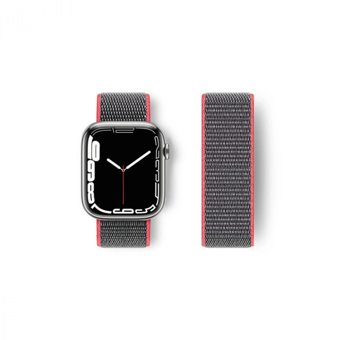 Apple Watch 38mm Hasırlı Cırtcırtlı Kordon (SAAT DEĞİLDİR) - Pembe