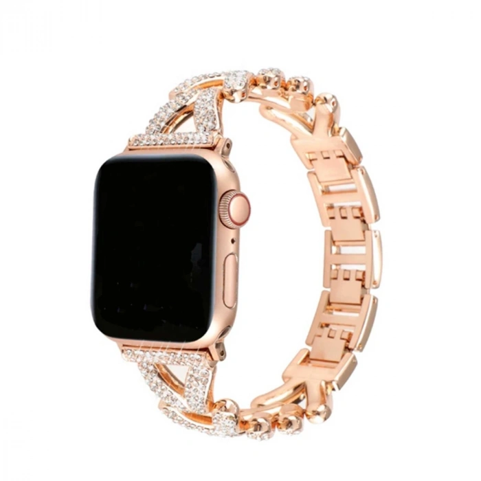 Apple Watch 38mm Node Taşlı Kordon (SAAT DEĞİLDİR) - Siyah