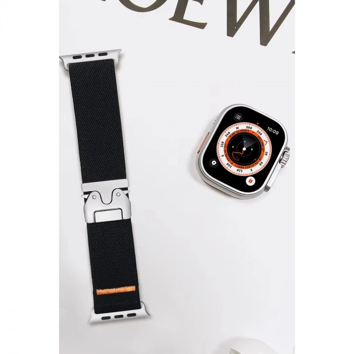 Apple Watch 42mm Forest Kumaş Kordon (SAAT DEĞİLDİR) - Siyah