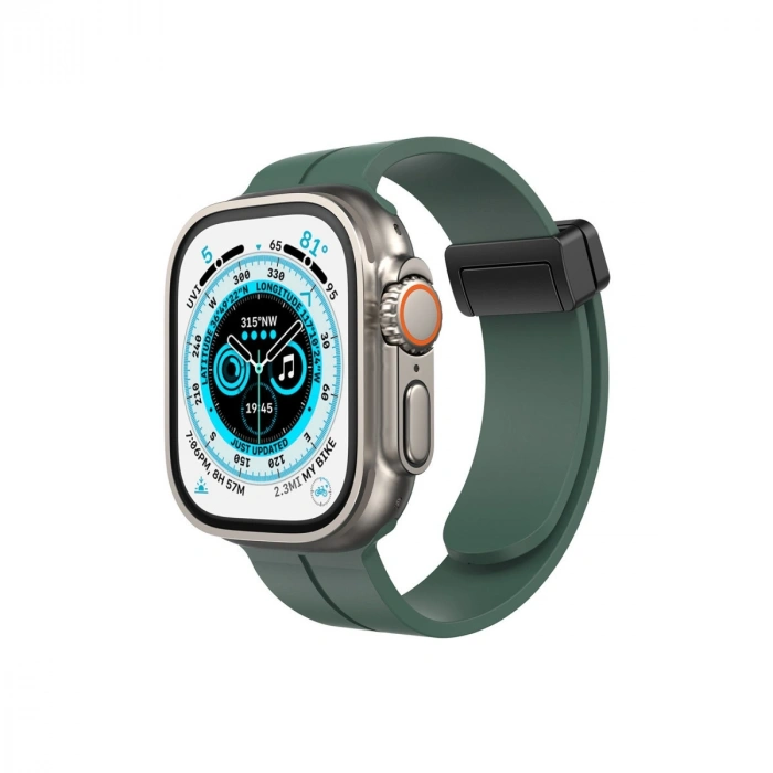 Apple Watch 42mm Kr412 Elegance Stylısh Kordon (SAAT DEĞİLDİR) - Koyu Yeşil