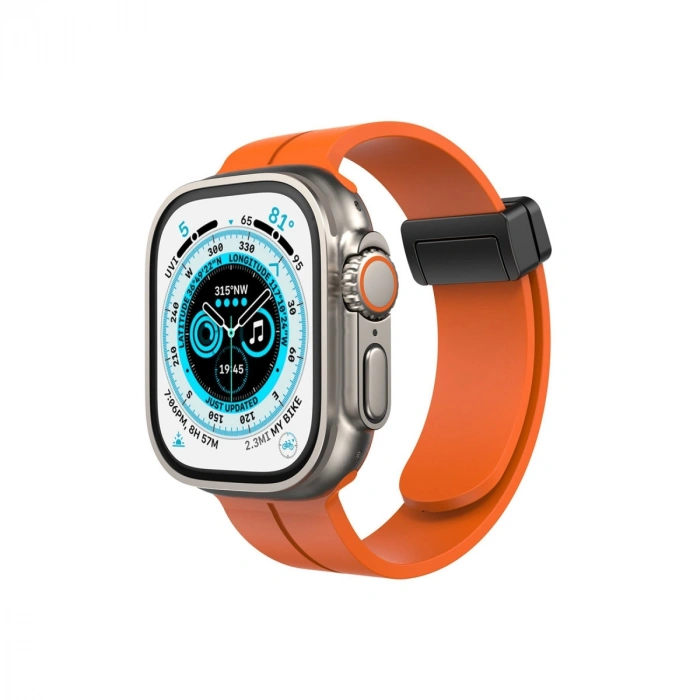 Apple Watch 42mm Kr412 Elegance Stylısh Kordon (SAAT DEĞİLDİR) - Turuncu