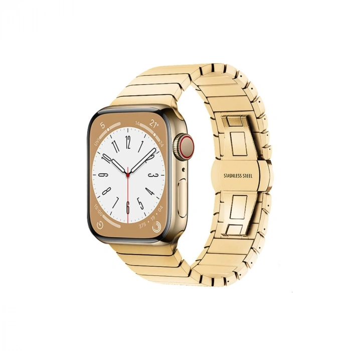 Apple Watch 42mm Kr413 Fine Steel Kordon (SAAT DEĞİLDİR) - Gold