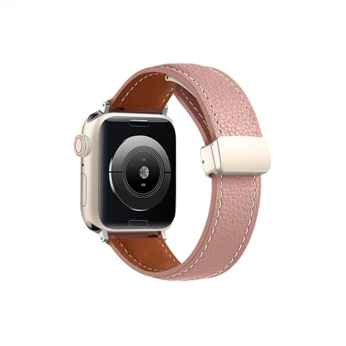 Apple Watch 42mm Kr414 Daks Deri Kordon (SAAT DEĞİLDİR) - Pembe