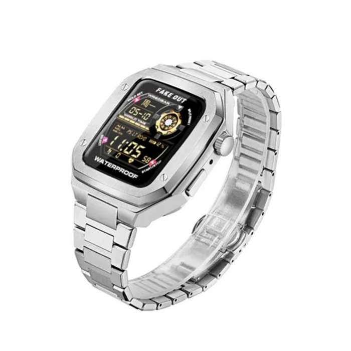 Apple Watch 44mm Metal Petek Kasalı Kordon (SAAT DEĞİLDİR) - Siyah