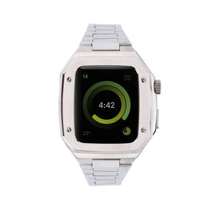 Apple Watch 45mm Metal Petek Kasalı Kordon (SAAT DEĞİLDİR) - Gümüş