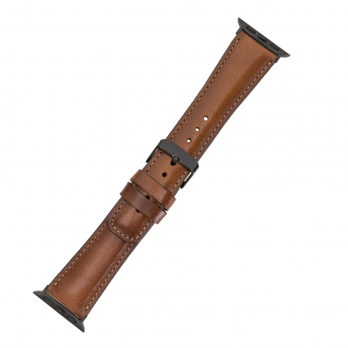 Apple Watch Uyumlu Deri Kordon 38-40-41mm RTST2EF Taba