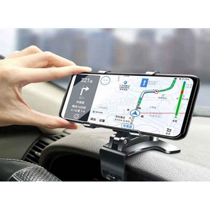 Araba Gösterge Üstüne Takılan 360 Oynar Başlıklı Telefon Tutucu (5324)