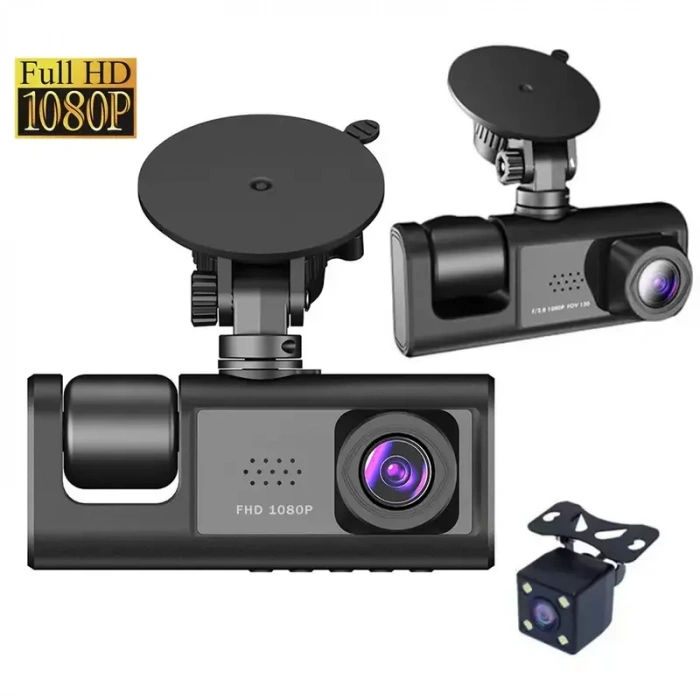 Araç Araba Kamerasi Black Box Traffic Recorder  3 Kameralı (5324)