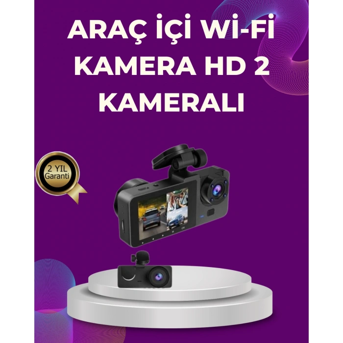 Araç İçi Dikiz Kamerası Sürüş Kaydedici 3 Lensli Dvr Kamera