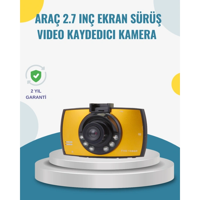 Araç İçi HD DVR Kamera G Sensor ve Hareket Algılama Özellikli