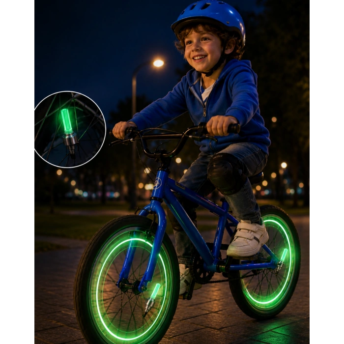 Araç Sibop LED Işığı 2li Set Bisiklet Motosiklet Jant Lambası