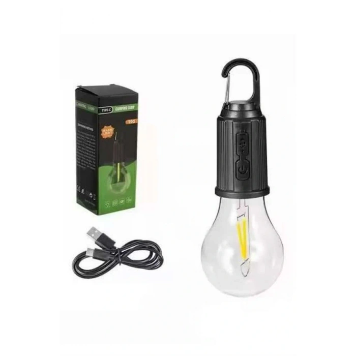 Askılı Kırılmaz Led Işık Kamp Bahçe Lambası Taşınabilir Led Ampul Şarjlı
