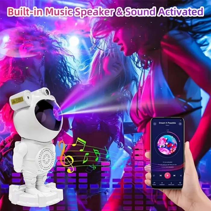Astronot Gece Lambası Projektör Bluetooth Hoparlör Uzaktan Kumandalı (5324)