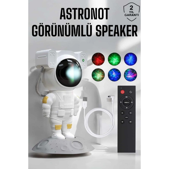 Astronot Görünümlü Projeksiyon Speaker Taşınabilir