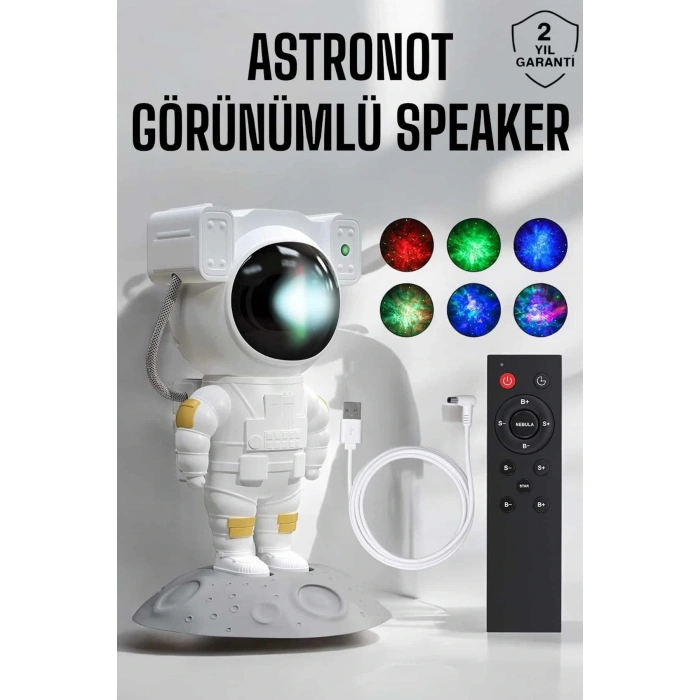 Astronot Görünümlü Projeksiyon Speaker Taşınabilir