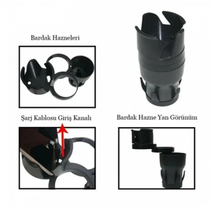 Ayarlanabilir Araç İçi Çoklu Bardak Tutacağı